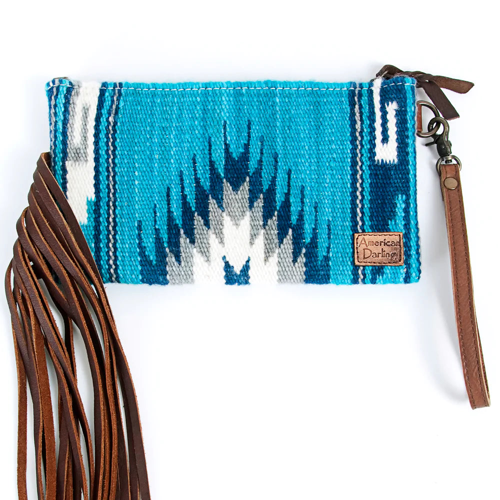 American Darling Hand Tooled, Saddle Blanket Crossbody Purse 344K