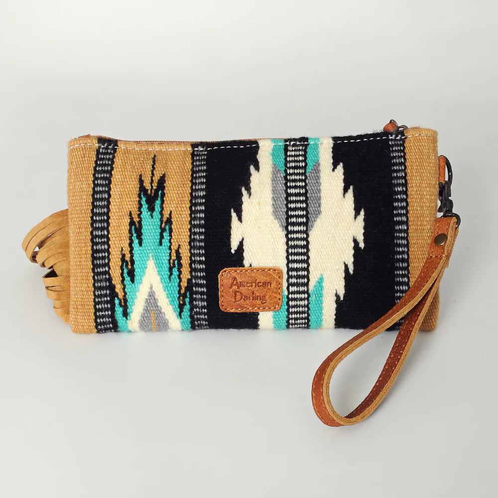 American Darling Hand Tooled, Saddle Blanket Crossbody Purse 344AT