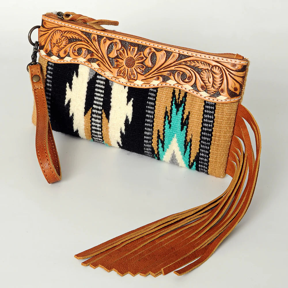 American Darling Hand Tooled, Saddle Blanket Crossbody Purse 344AT