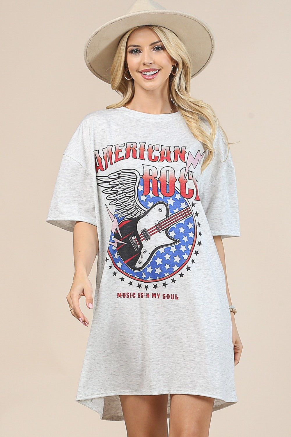 American Rock Graphic Relaxed Shirt Dress