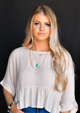 West & Co. 24" Layered Gold Chain Necklace with Arrows & Turquoise Bar