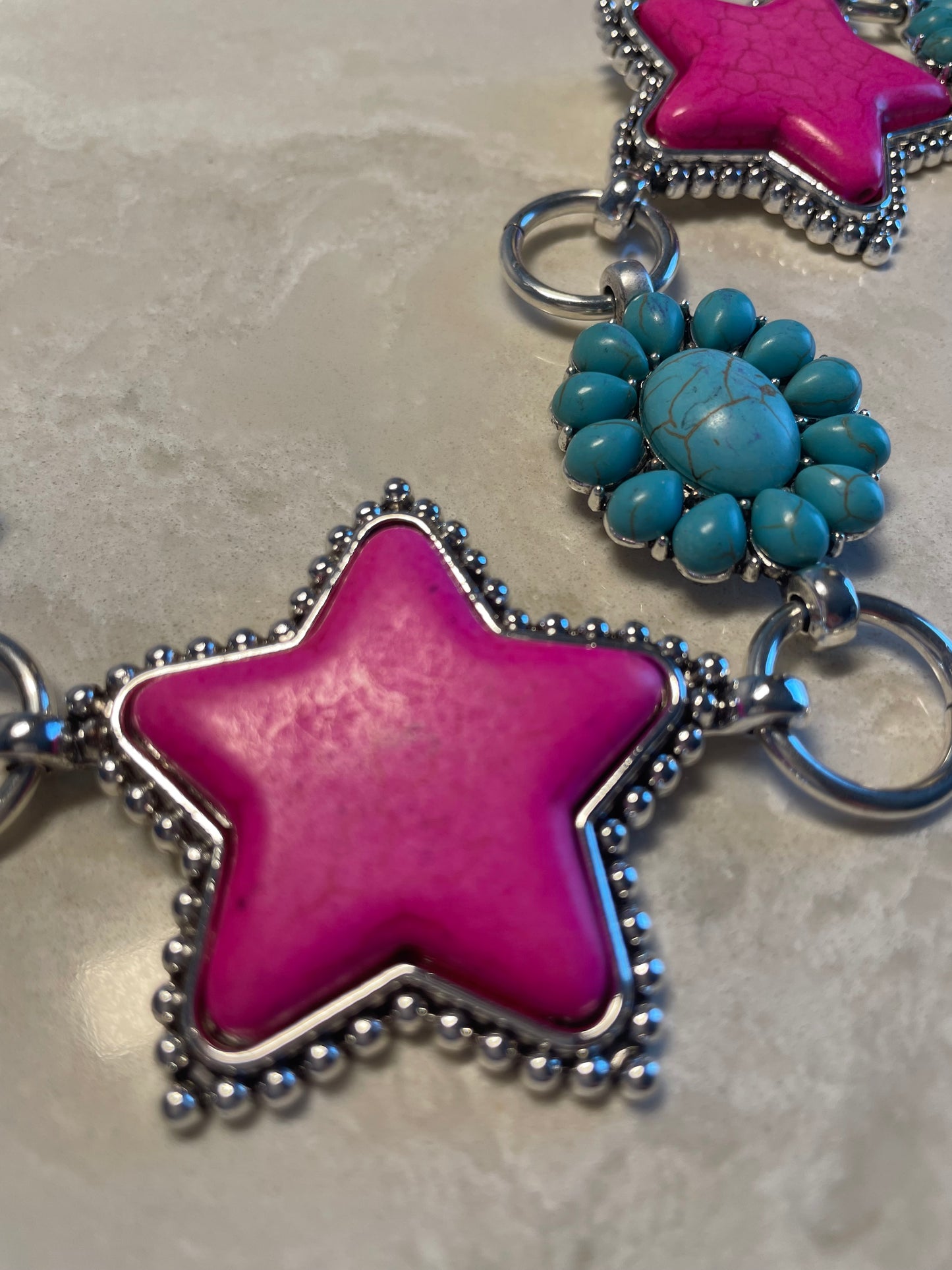 Pink Stars Concho belt