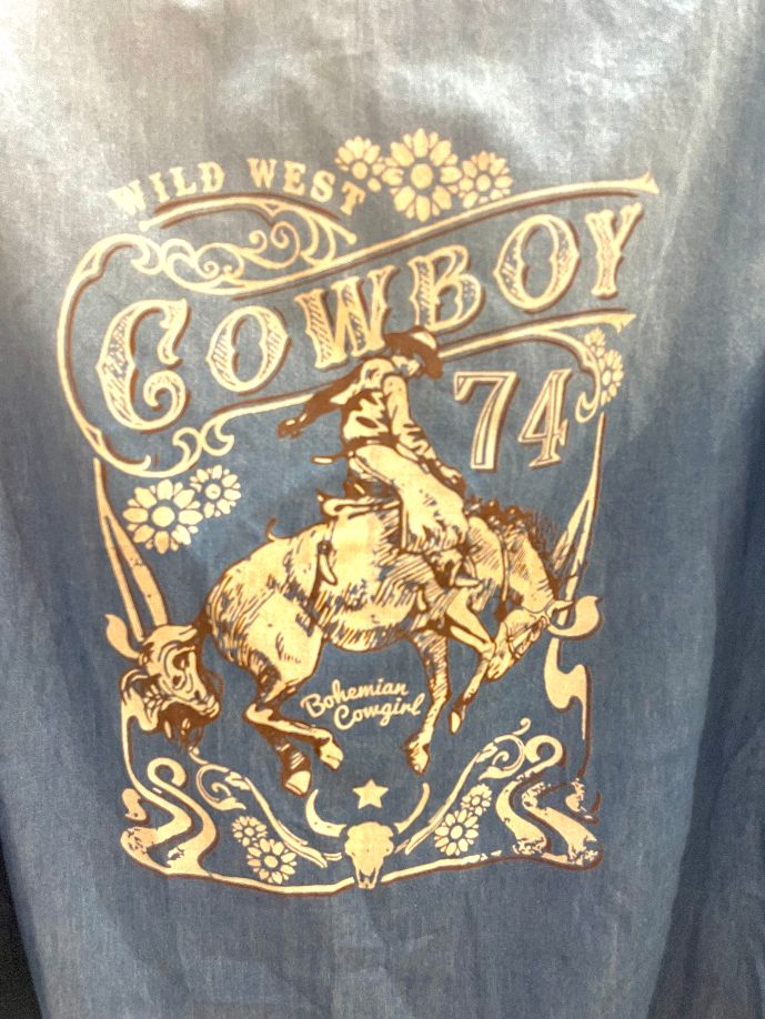 Cowboy's 74 Vintage Print Denim Dress