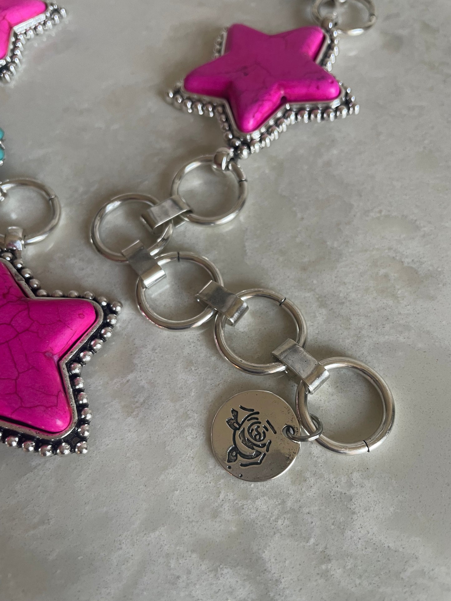 Pink Stars Concho belt