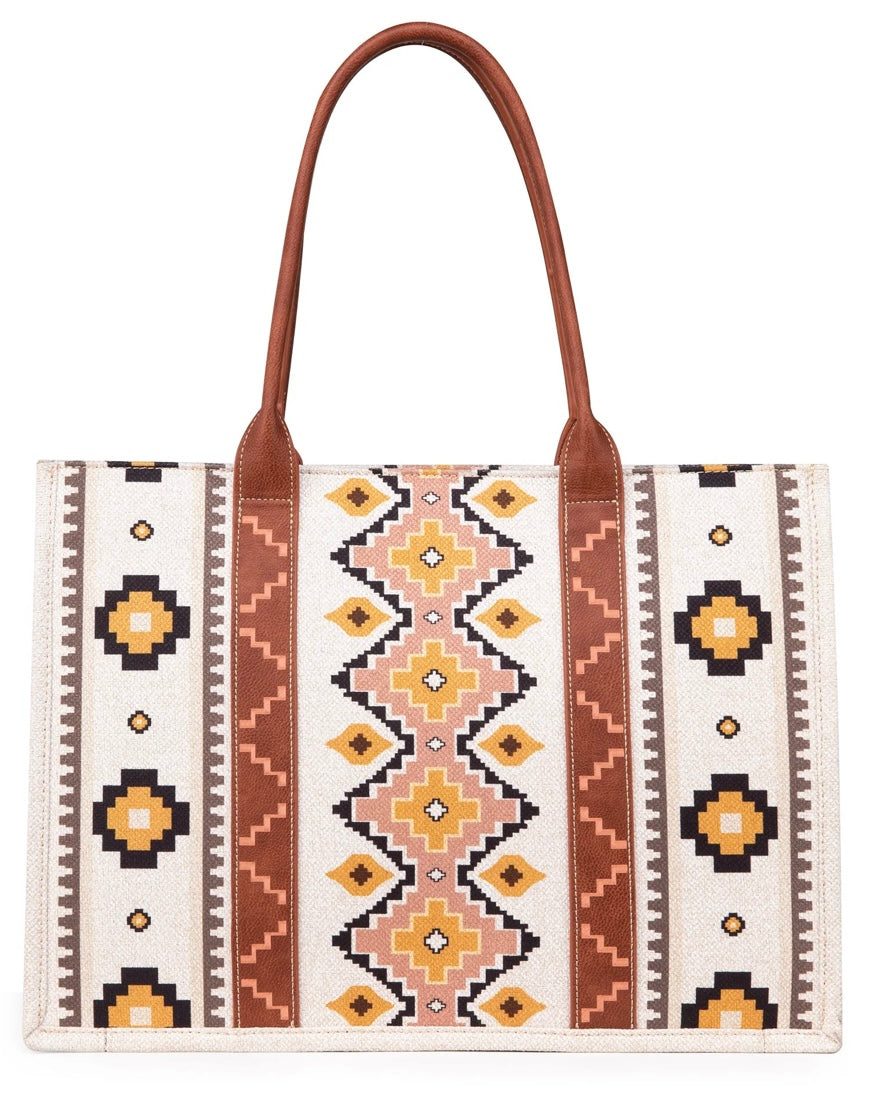 Wrangler Aztec pattern Dual sided print Canvas Tote