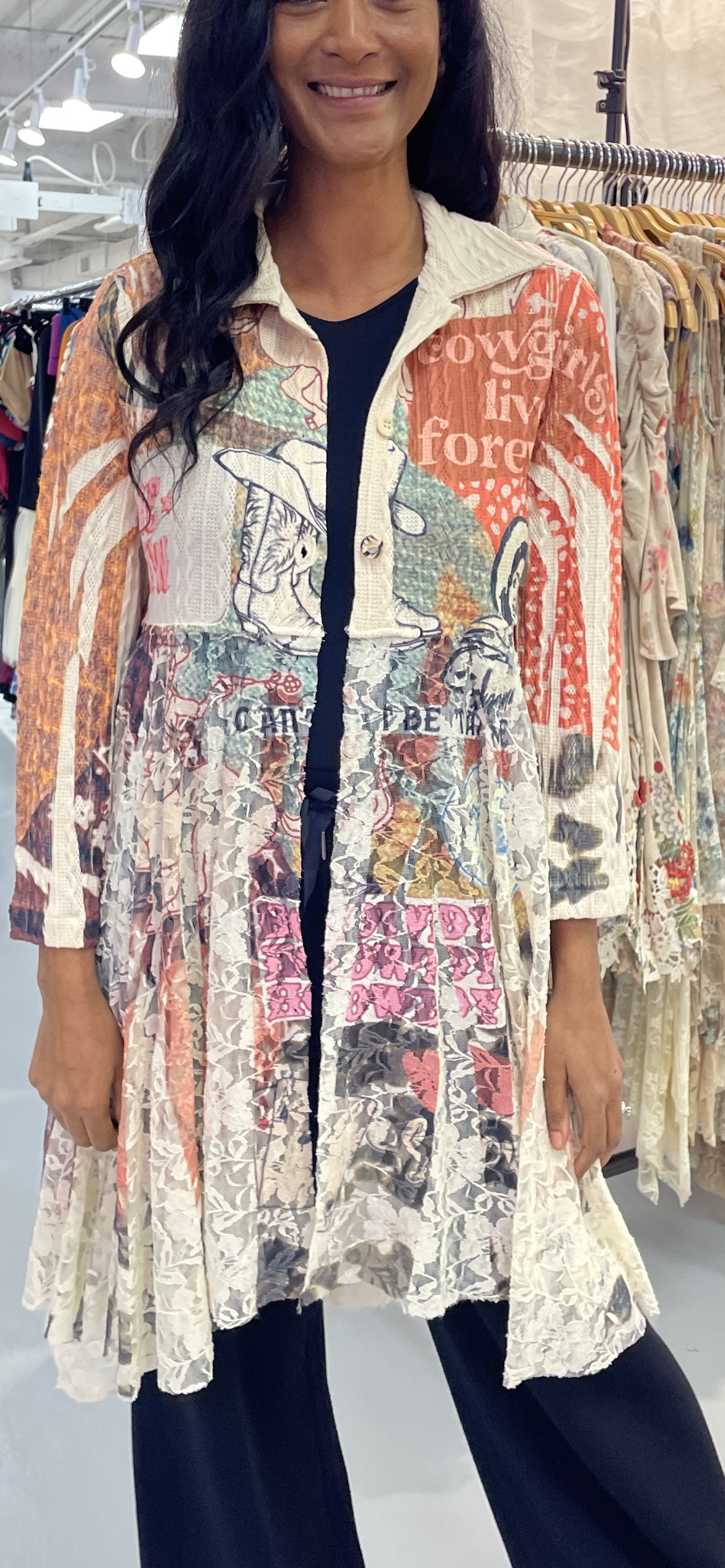 Howdy Long Sleeve Lace Duster