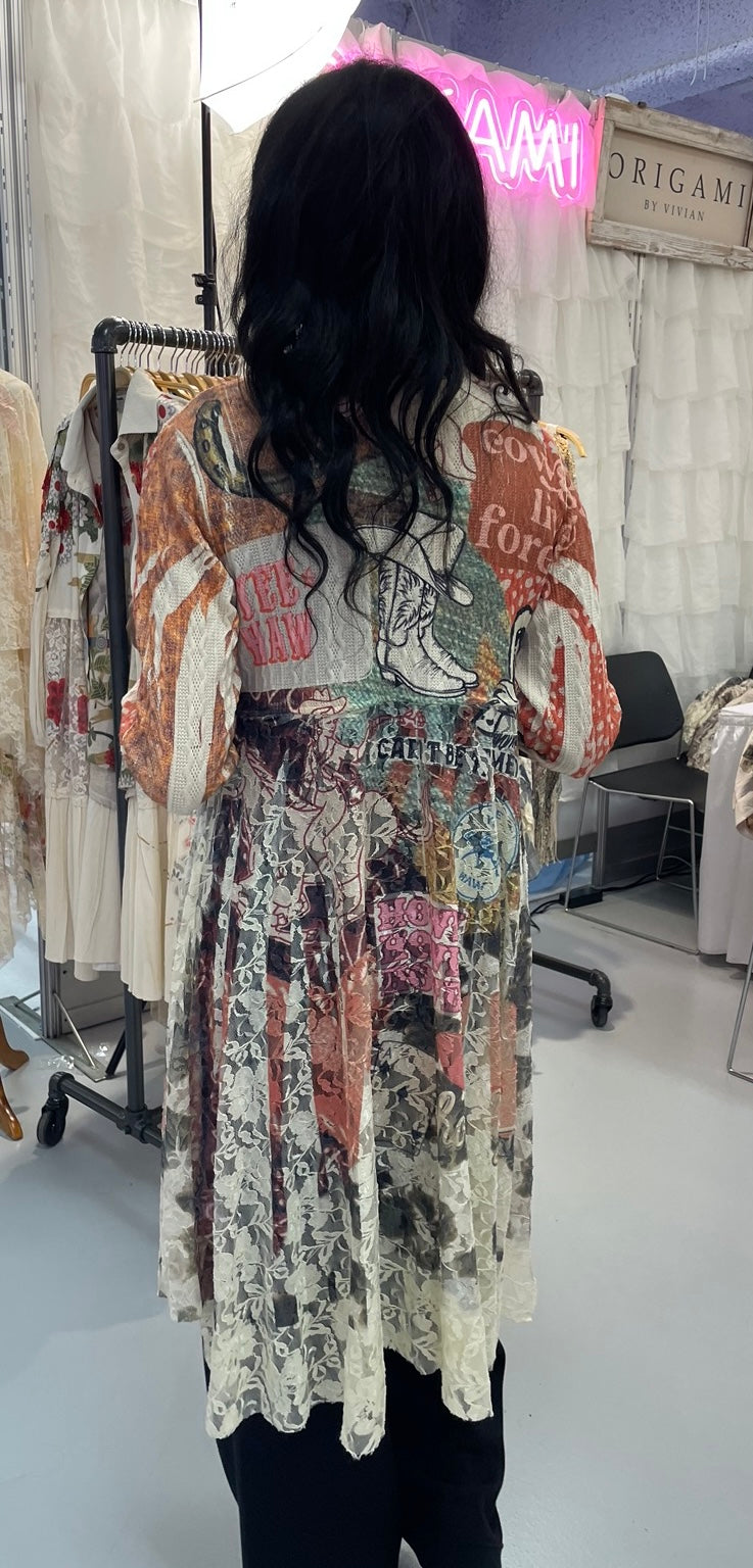 Howdy Long Sleeve Lace Duster