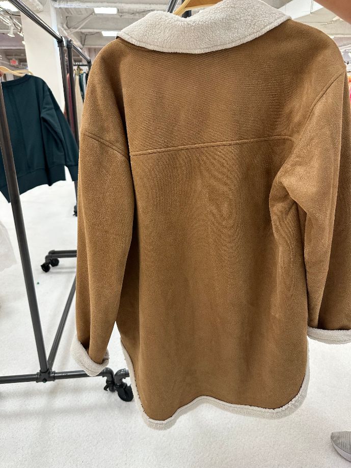 Sherpa Lined Faux Suede Shacket