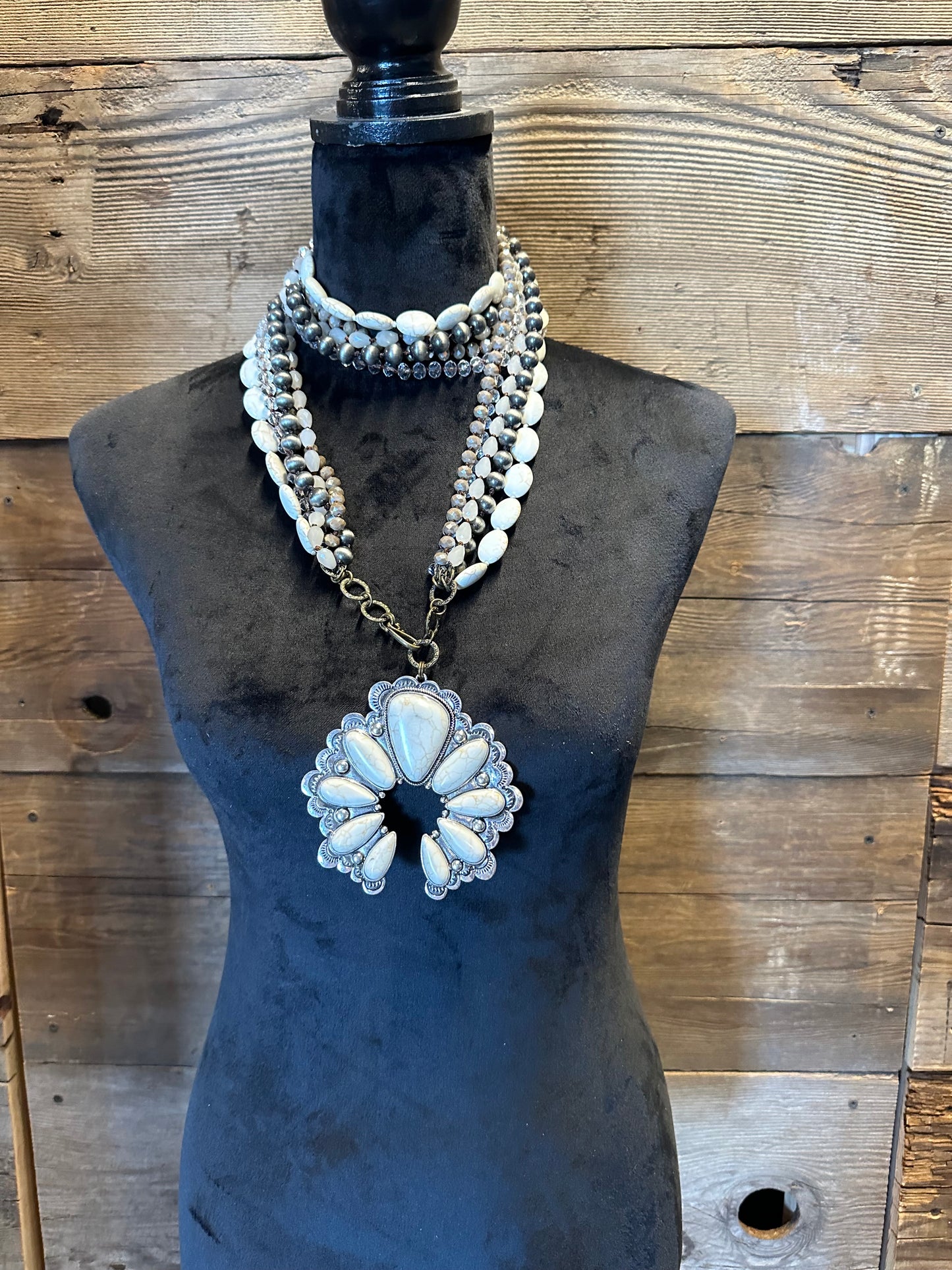 Squash Blossom Stacked Necklace