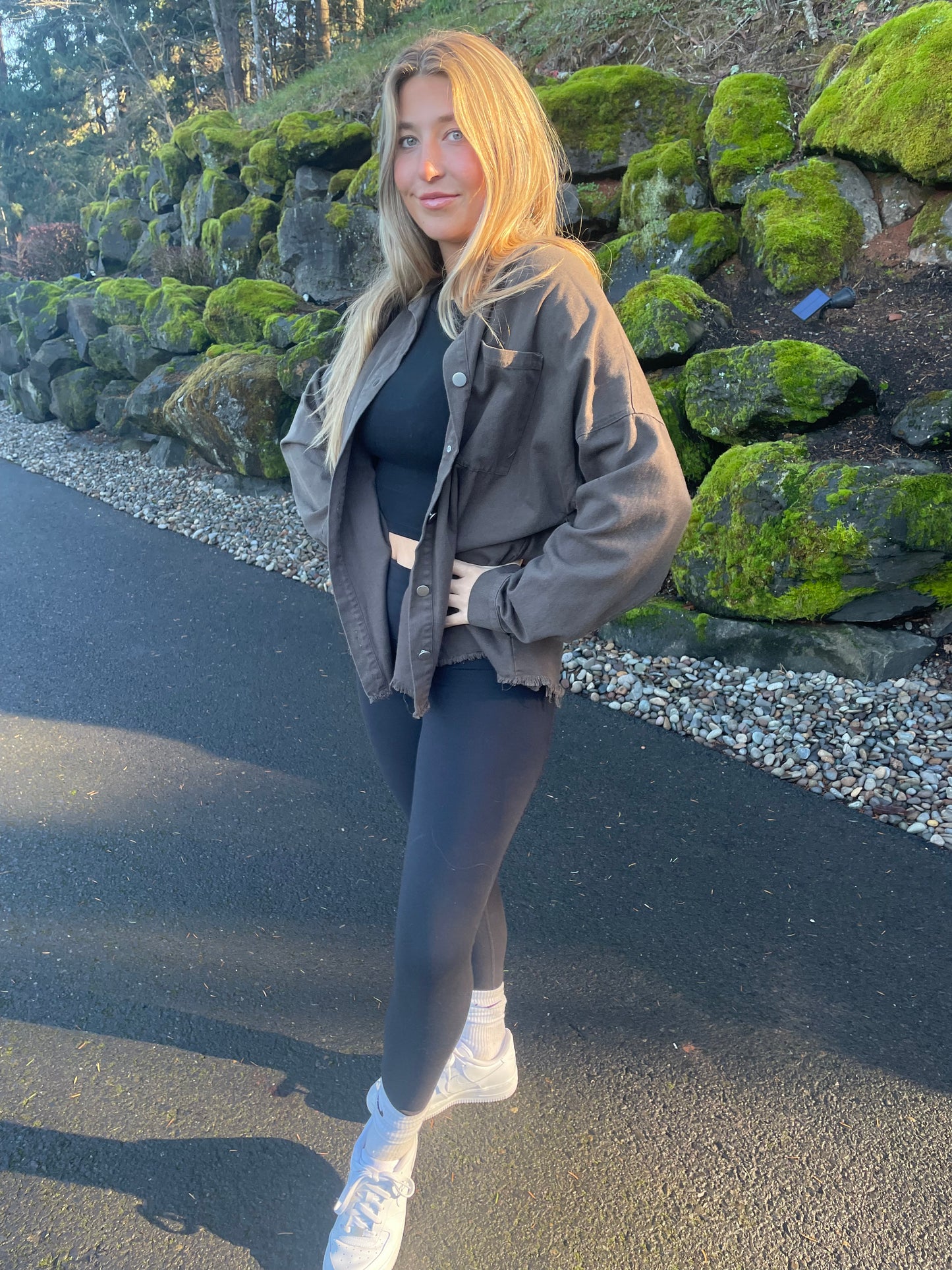 Twill jacket w/Paisley Smiley Face back patch