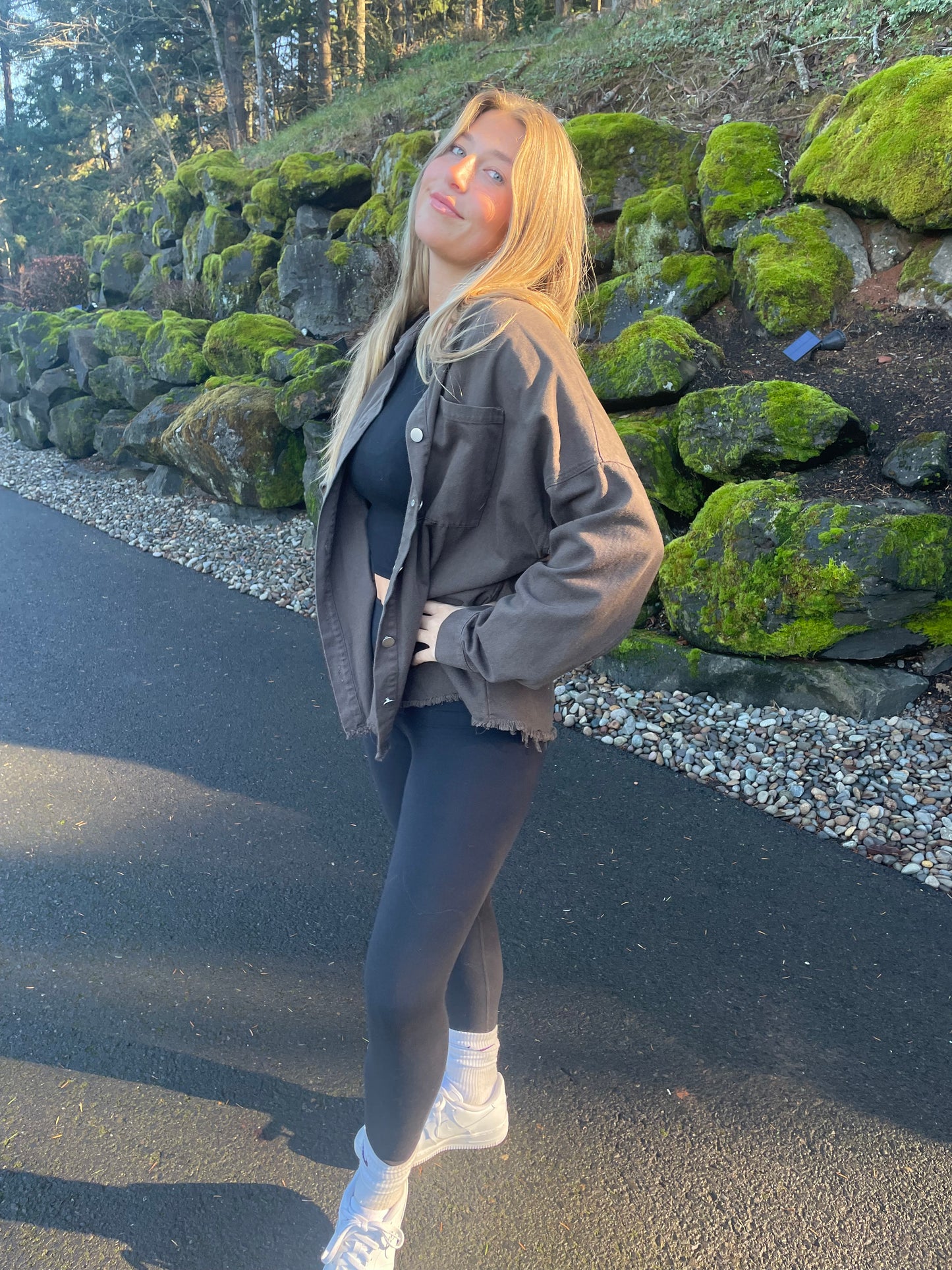 Twill jacket w/Paisley Smiley Face back patch