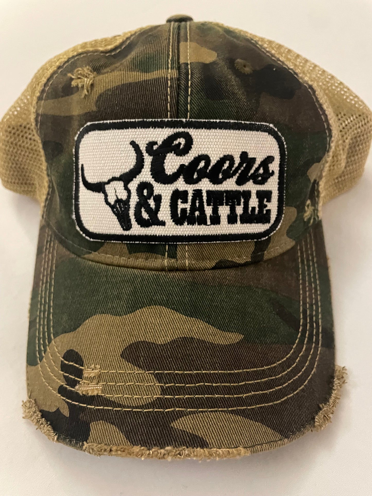 Coors & Cattle Distressed Hat