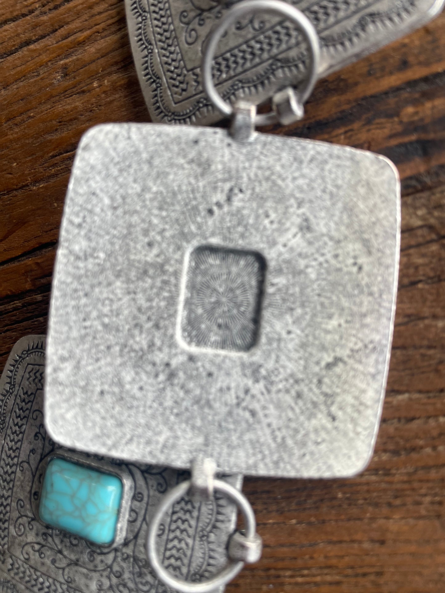 Squared Concho Belt with Turquoise colored accent