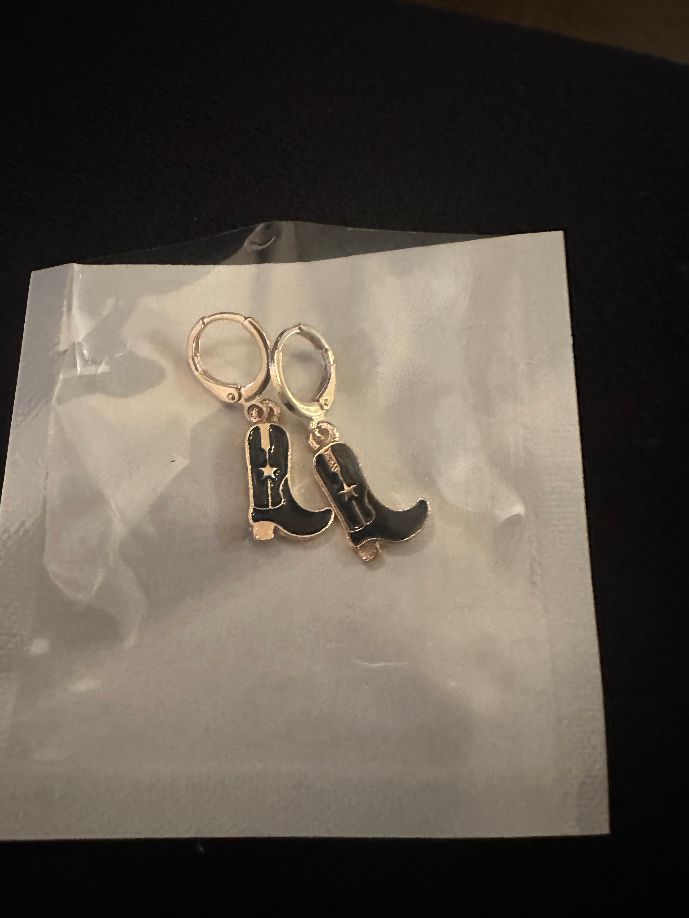 Cowboy Boot Earrings in White, Black, Turquoise, Red, and Pink