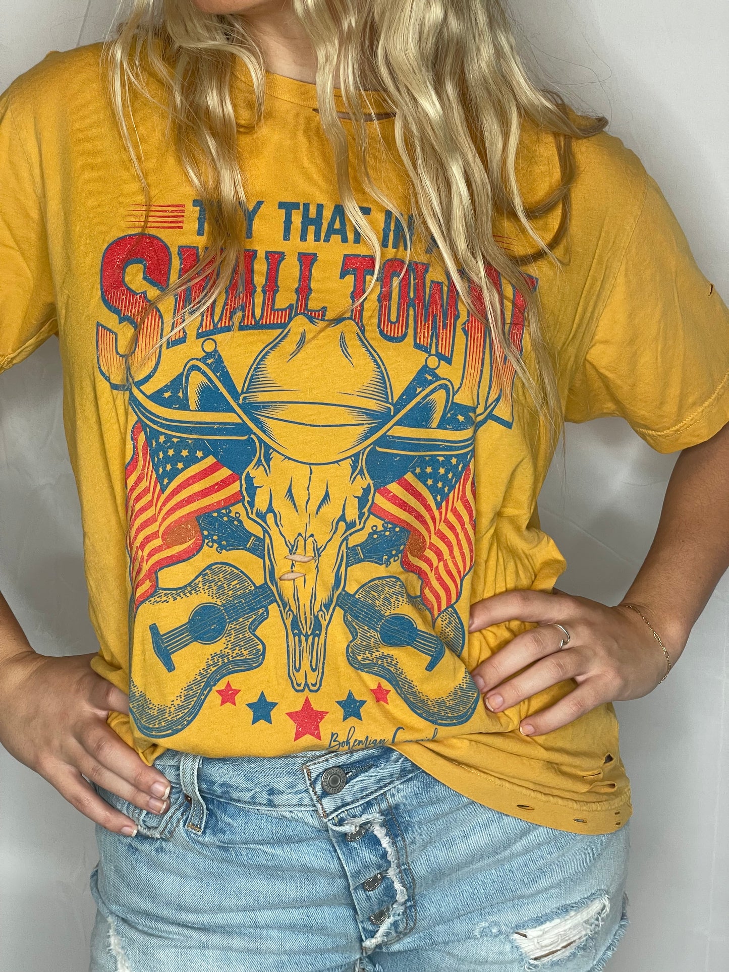 Try That In A Small Town Distreseed T-Shirt