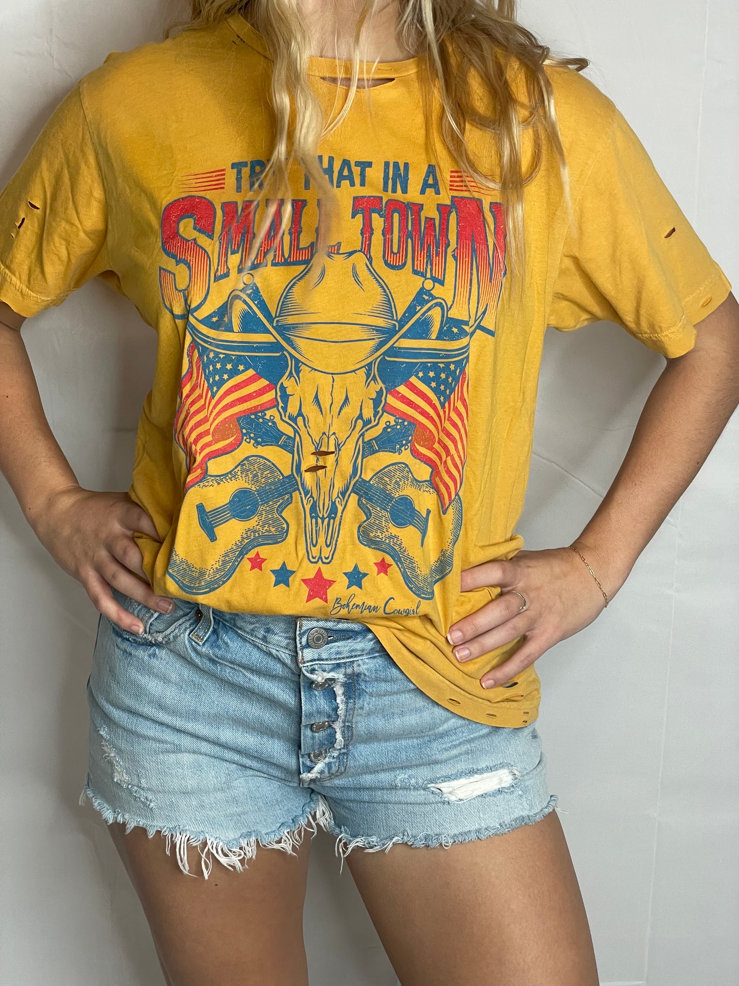Try That In A Small Town Distreseed T-Shirt