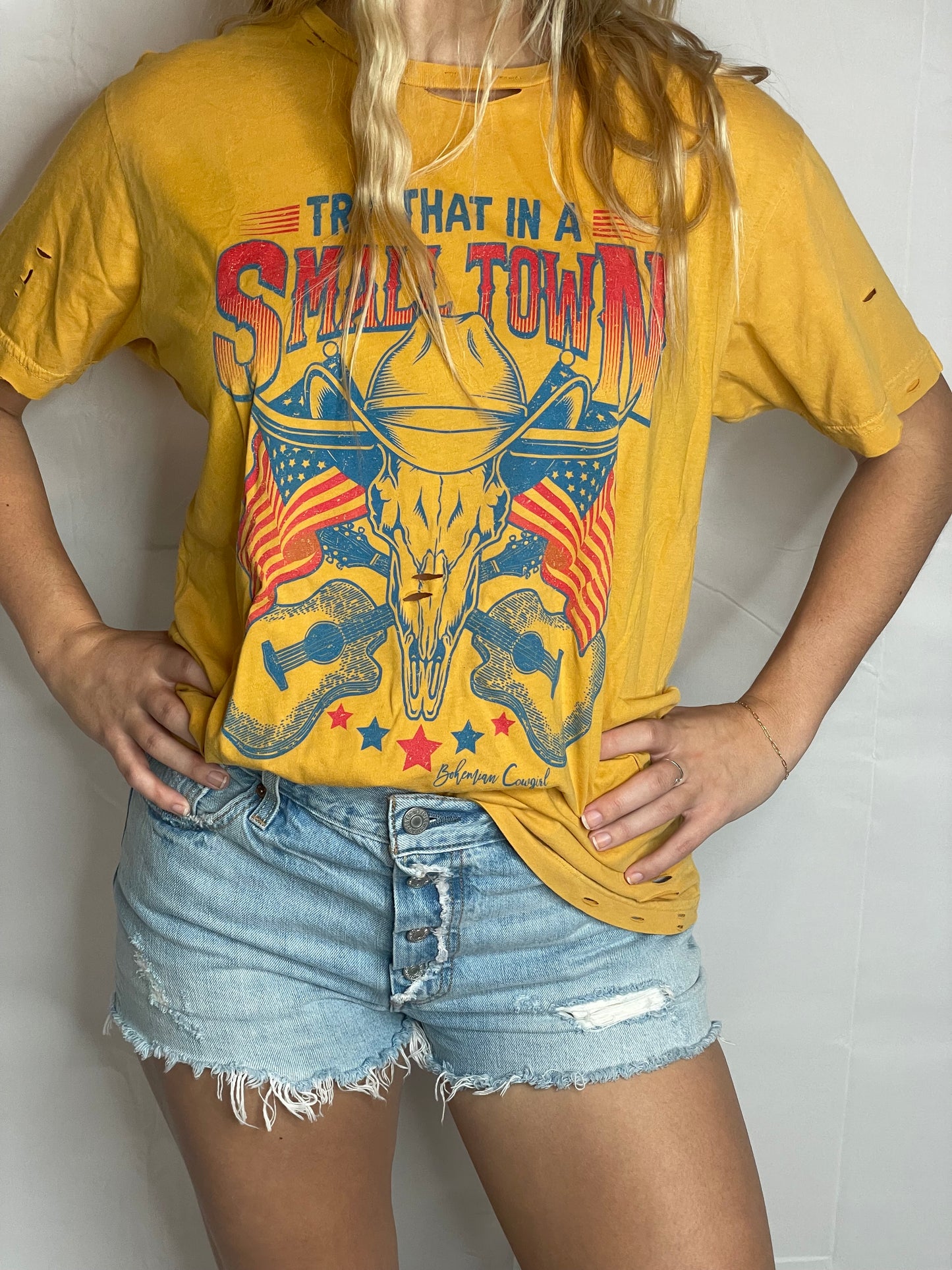 Try That In A Small Town Distreseed T-Shirt