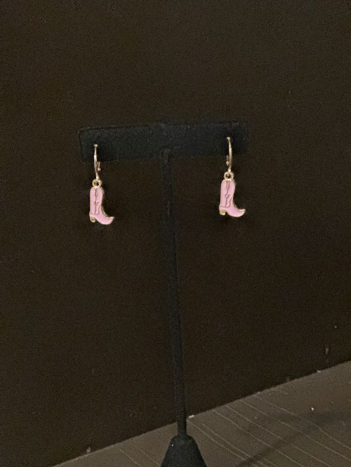 Cowboy Boot Earrings in White, Black, Turquoise, Red, and Pink