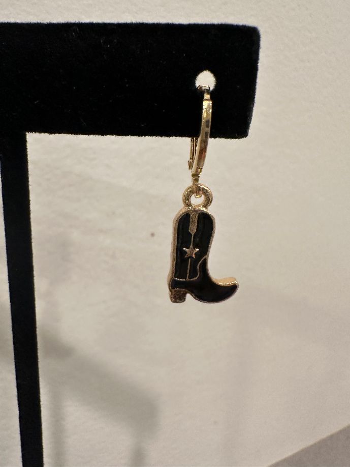 Cowboy Boot Earrings in White, Black, Turquoise, Red, and Pink