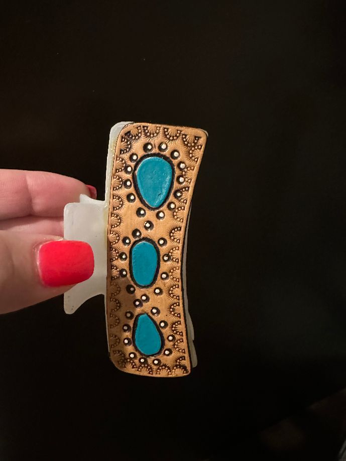 Leather Western Style Hair Clip