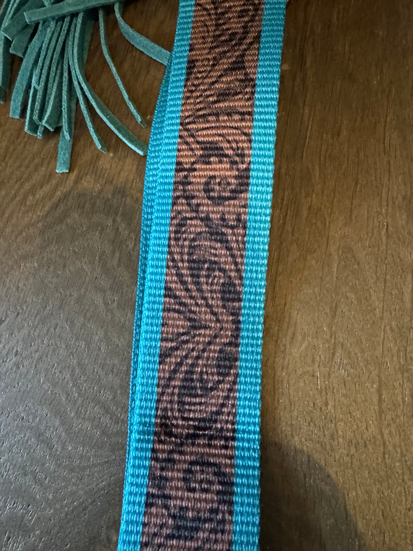 Wrangler Boot Stitched Crossbody Purse in Turquoise