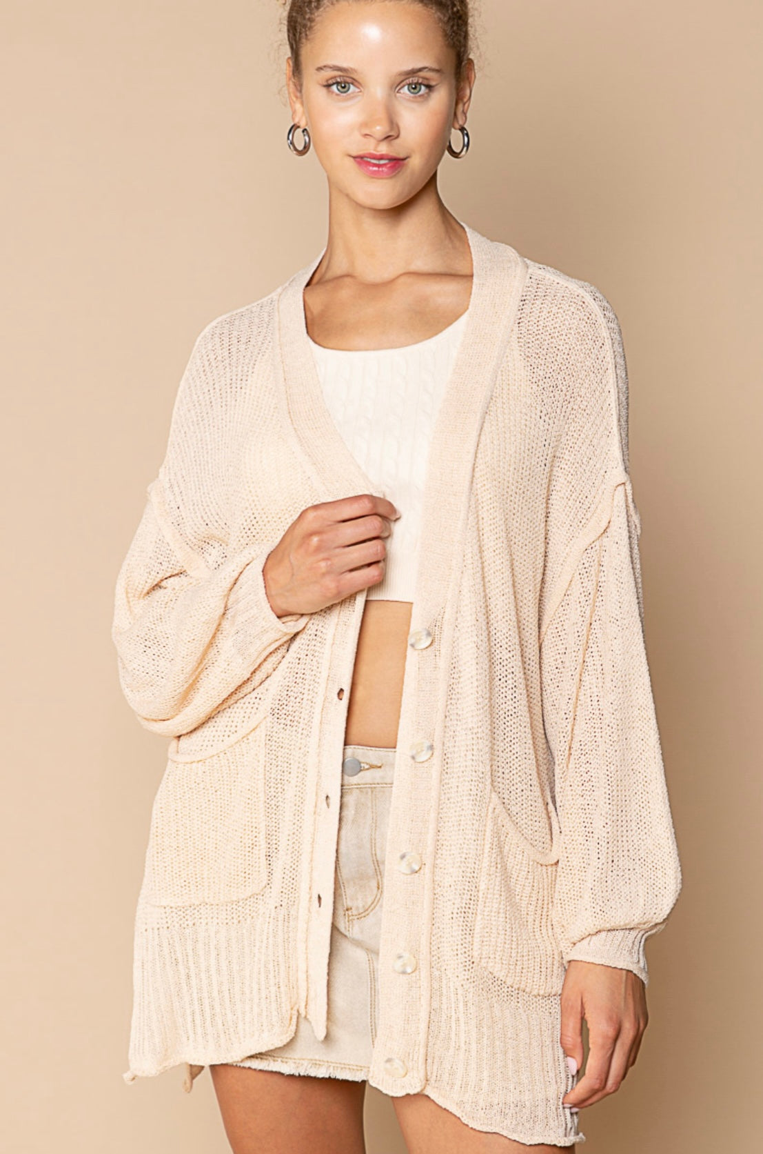 Beige Lightweight Knit Sweater
