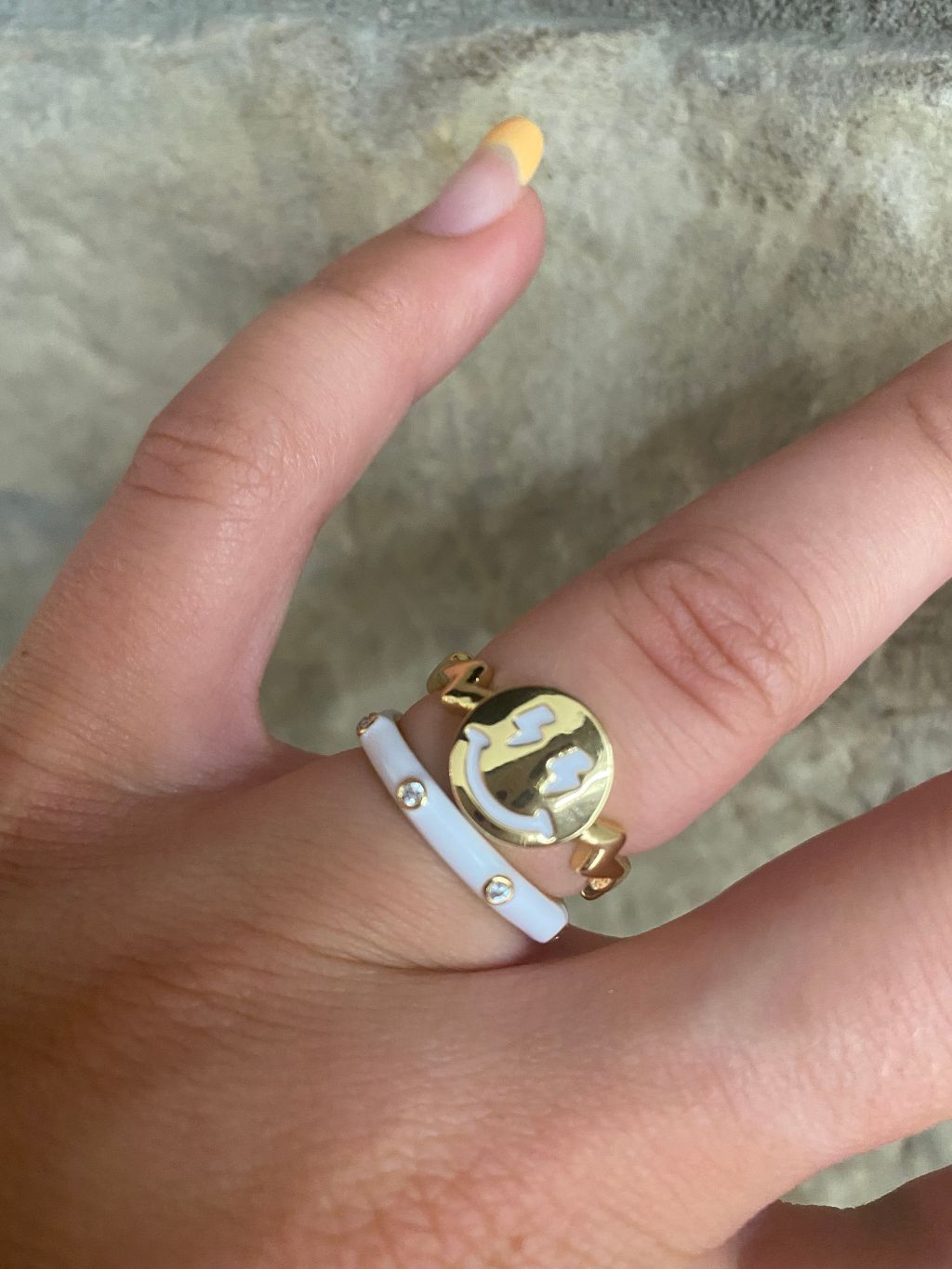 Smiley Face Ring stack