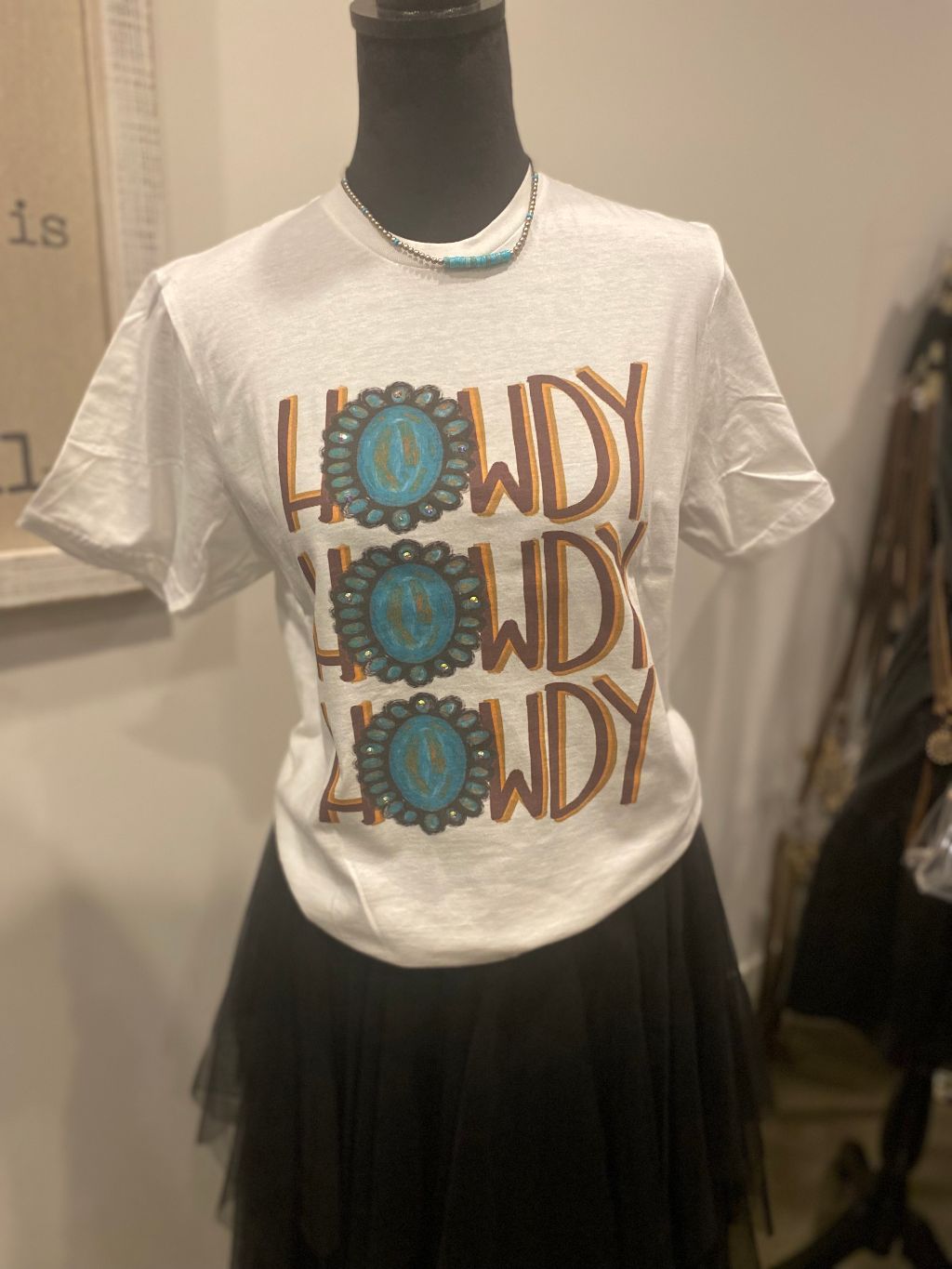 HOWDY HOWDY HOWDY Rhinestone Embellished T-Shirt