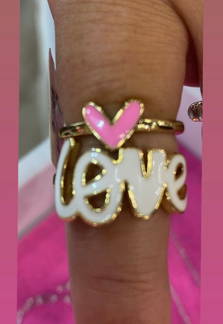 "Love" ring stack