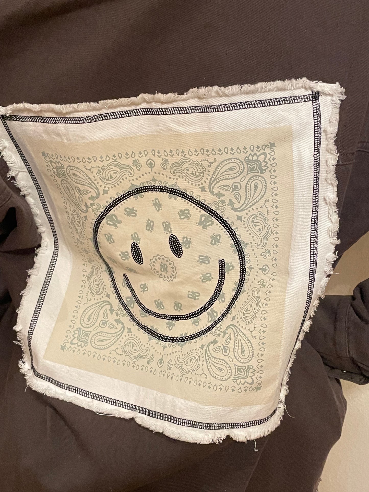 Twill jacket w/Paisley Smiley Face back patch