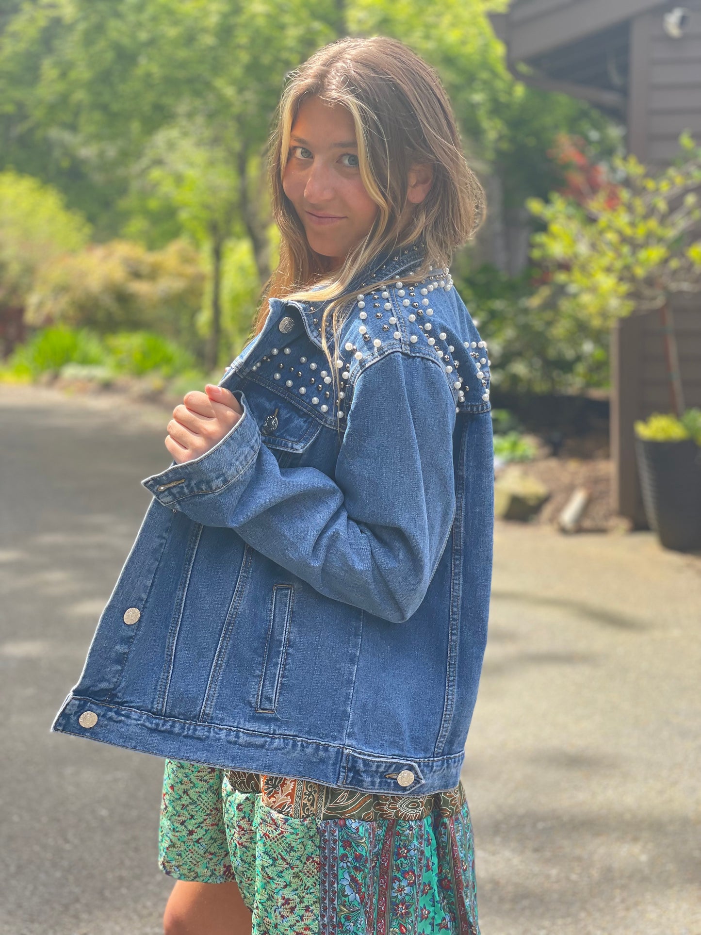 Jean Jacket with Pearls ~"With the Band"