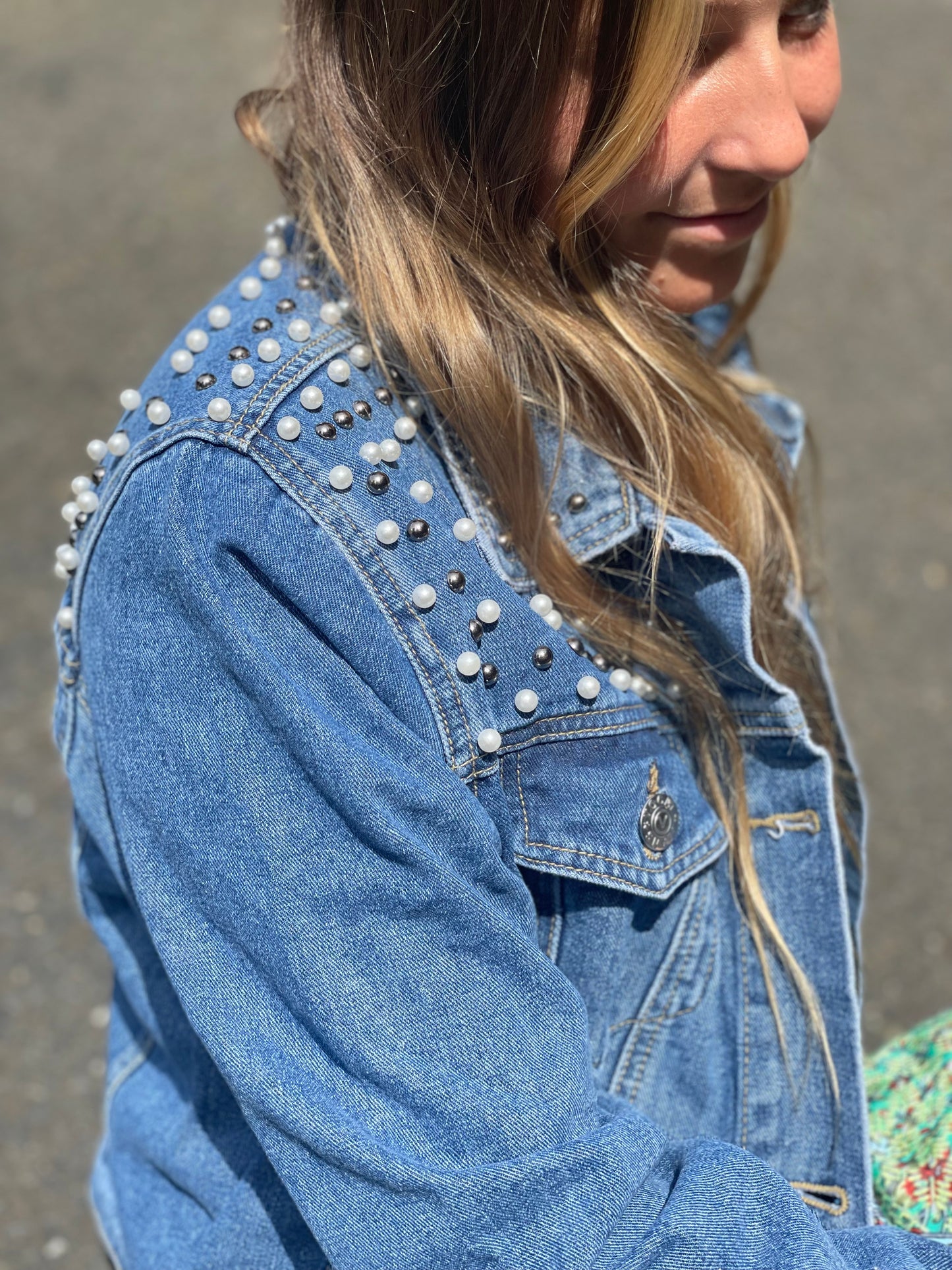 Jean Jacket with Pearls ~"With the Band"