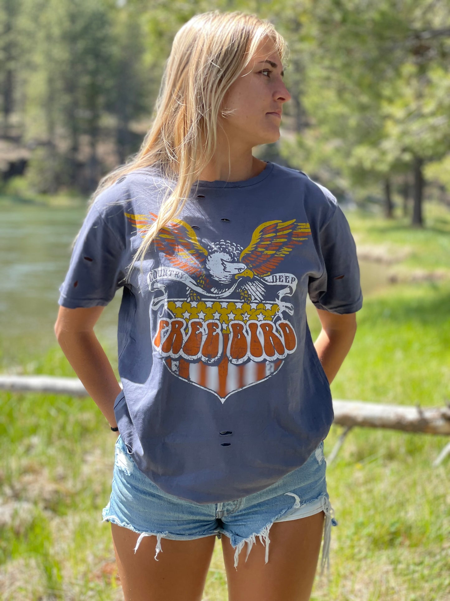 "Free Bird" Distressed tshirt