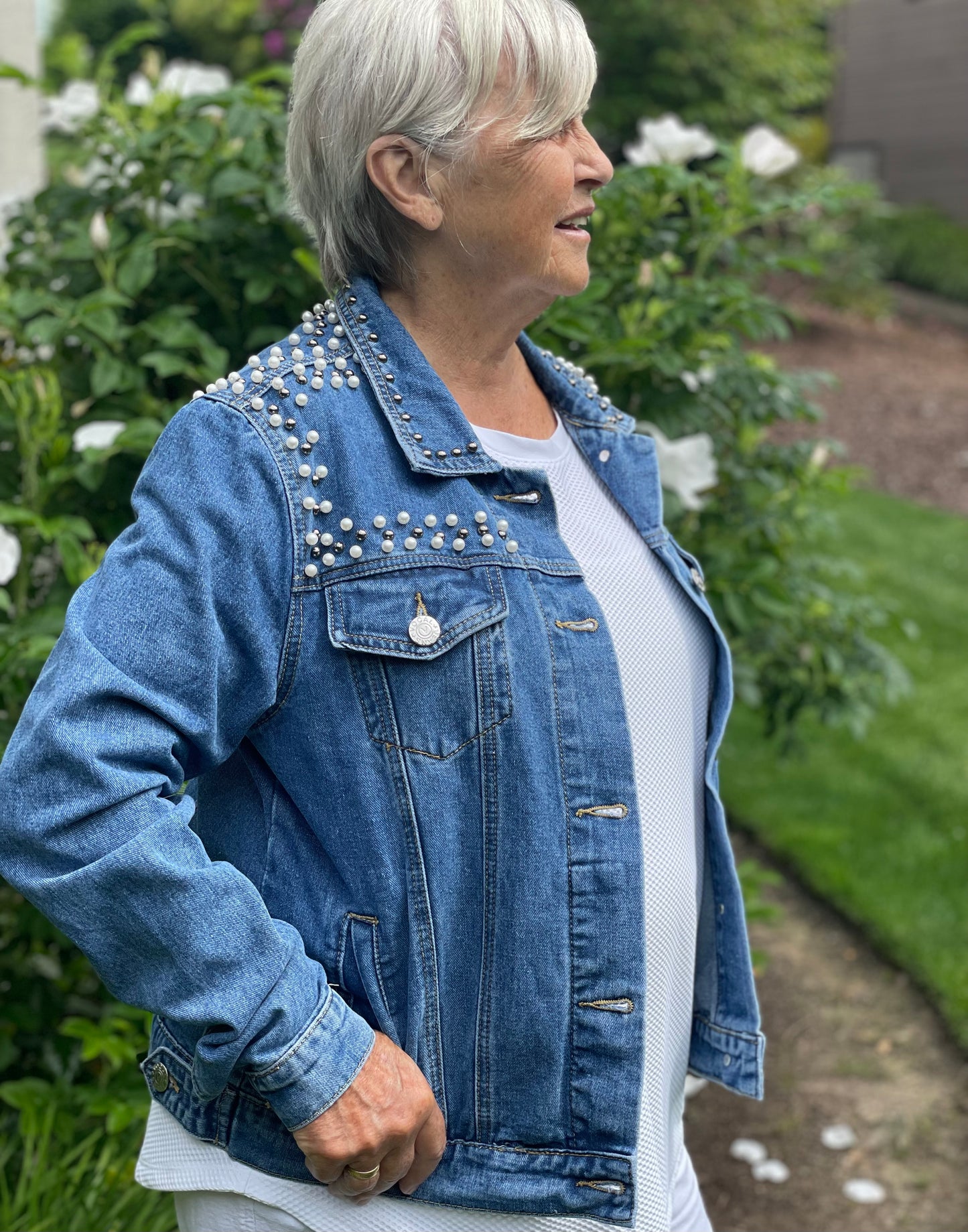 Jean Jacket with Pearls ~"With the Band"