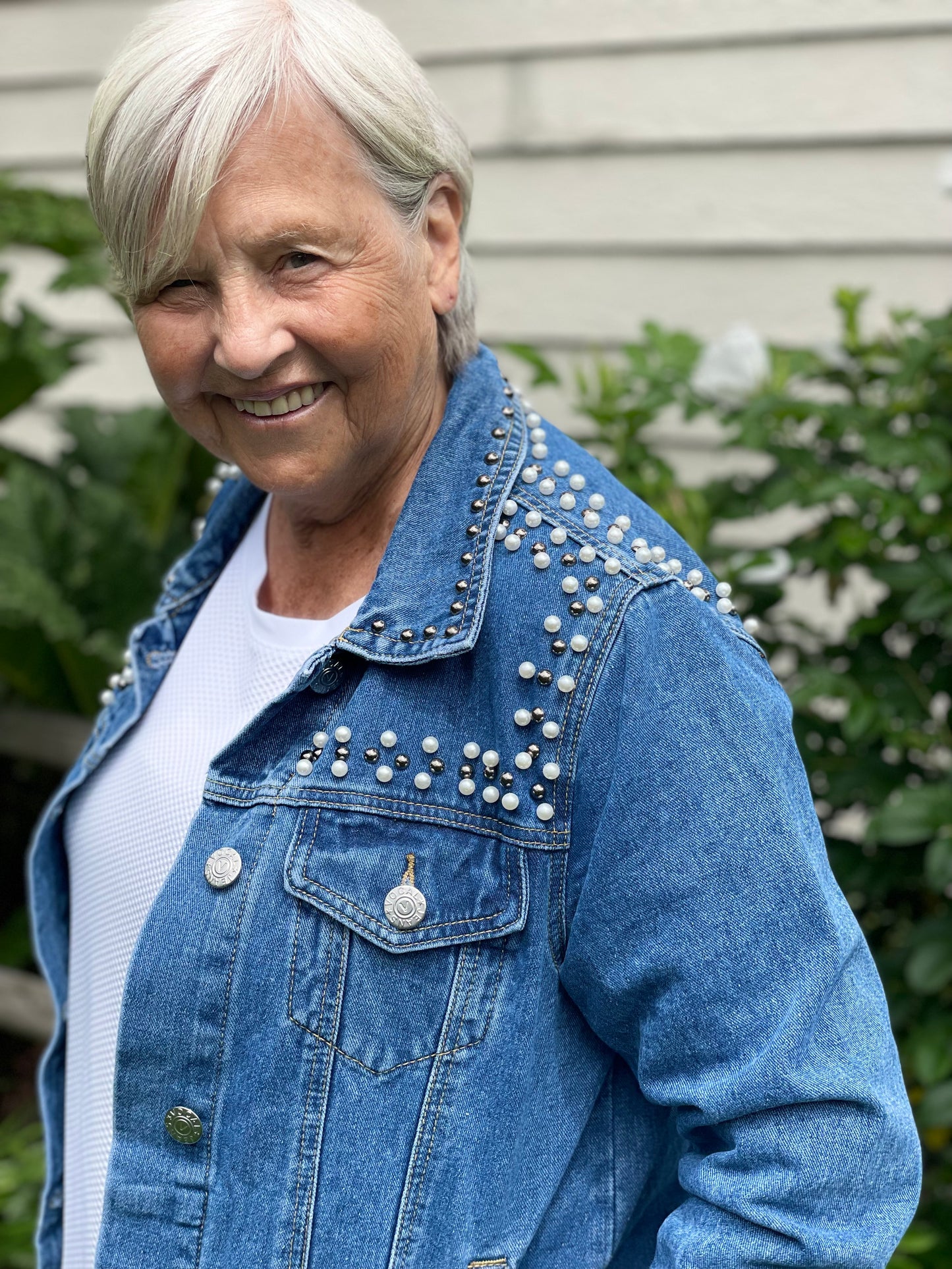 Jean Jacket with Pearls ~"With the Band"