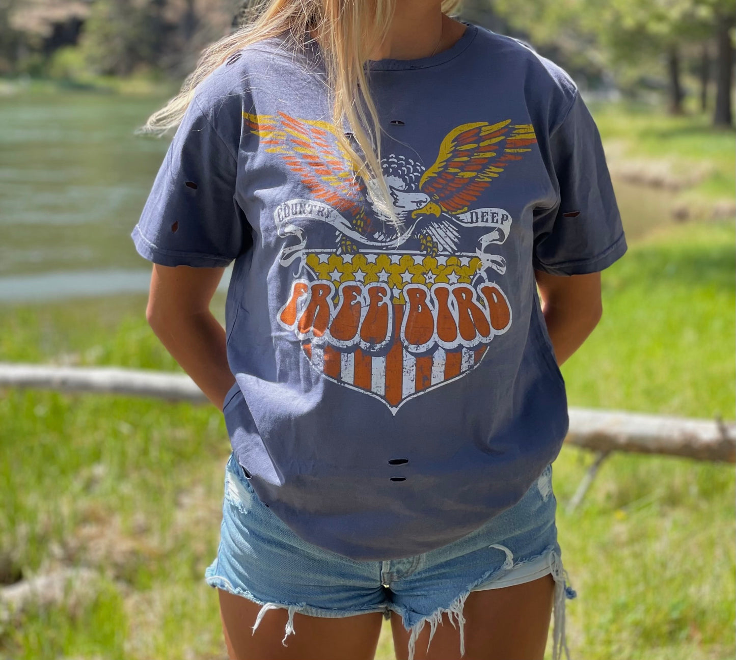 "Free Bird" Distressed tshirt
