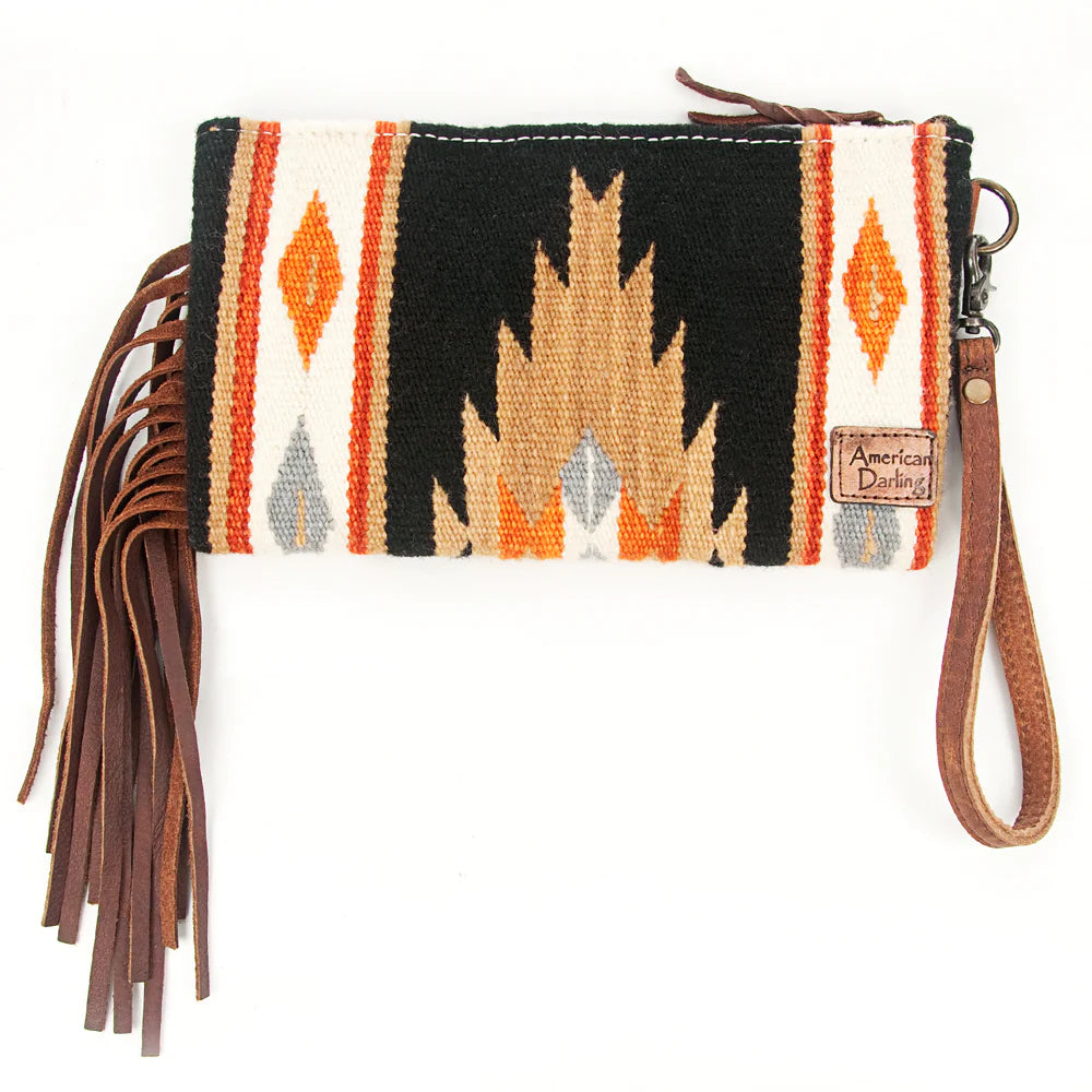 American Darling Hand Tooled, Saddle Blanket Crossbody Purse 344AD10