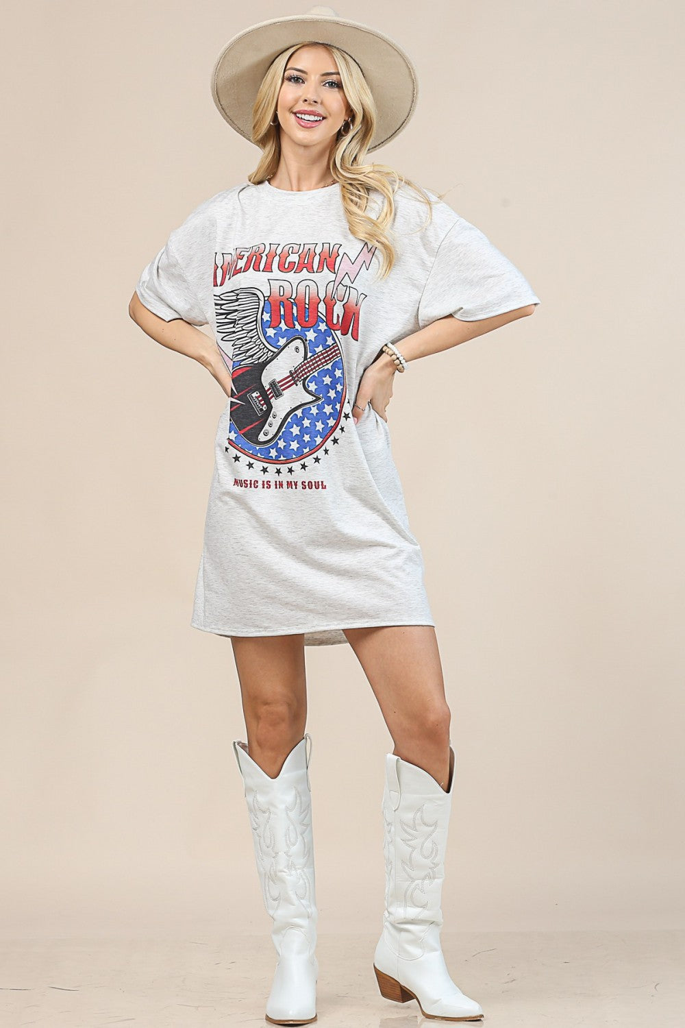 American Rock Graphic Relaxed Shirt Dress