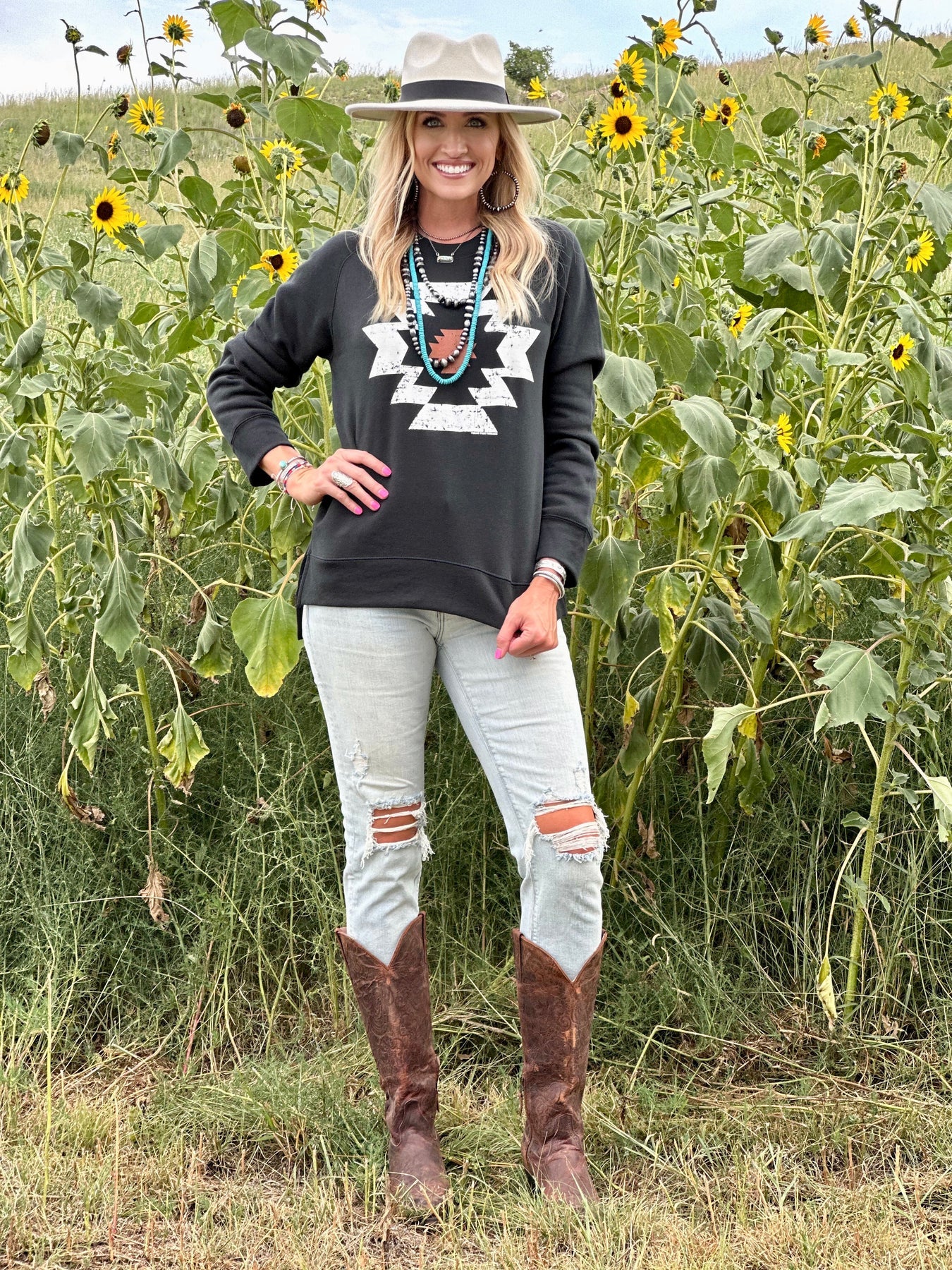 Aztec Sweatshirt in Black