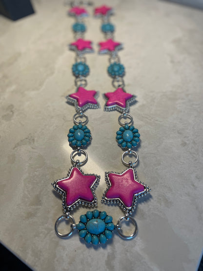 Pink Stars Concho belt