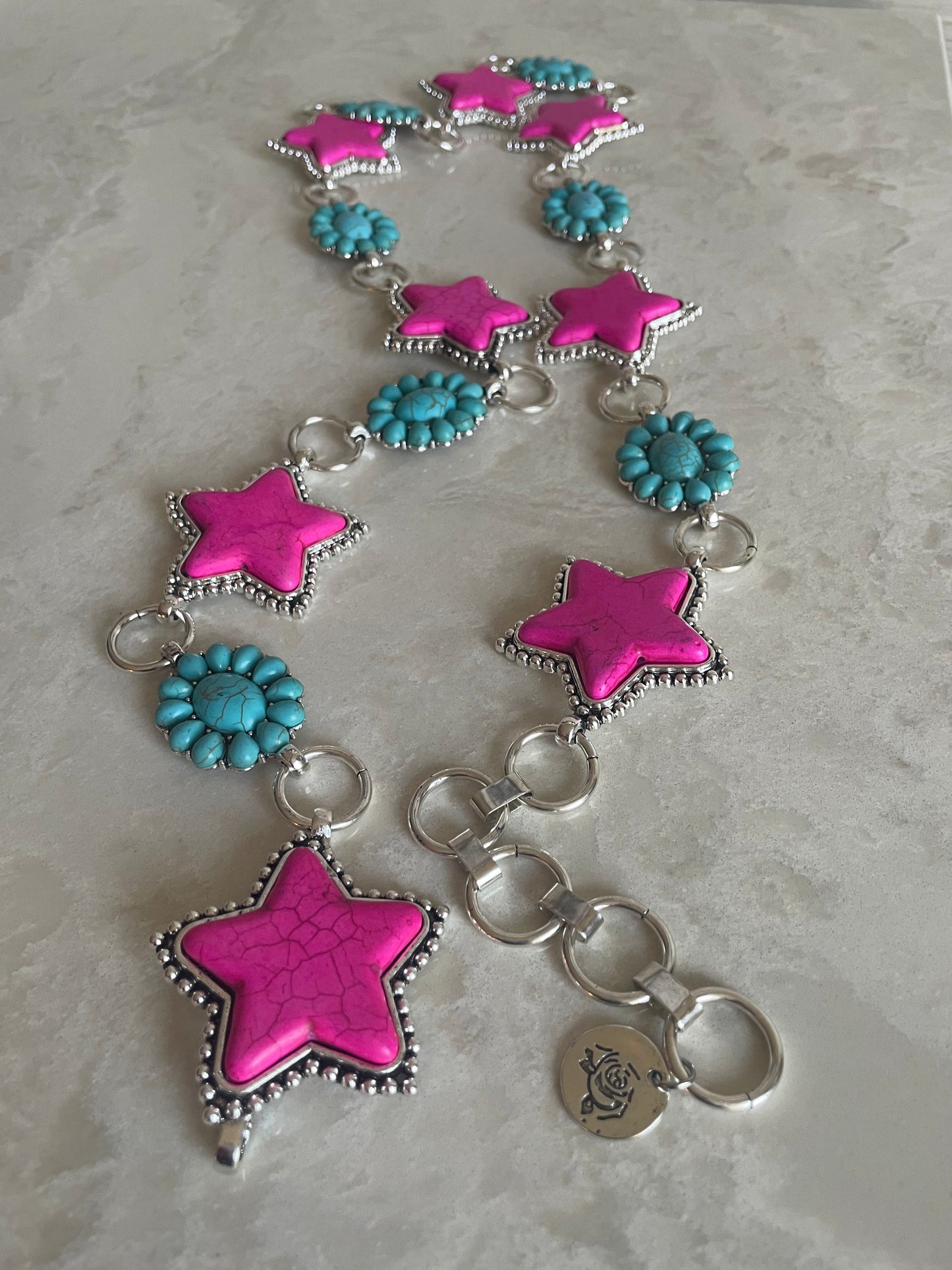 Pink Stars Concho belt