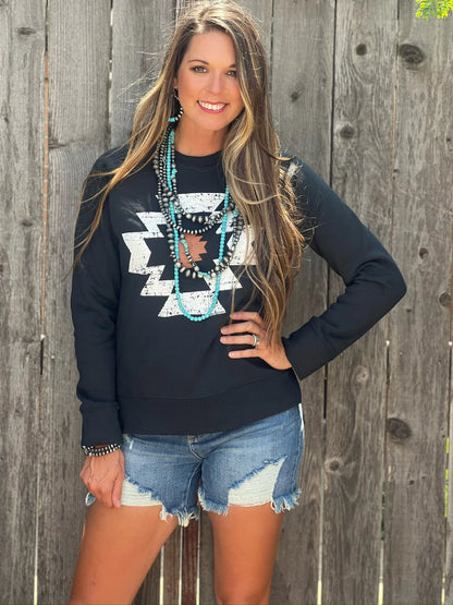 Aztec Sweatshirt in Black