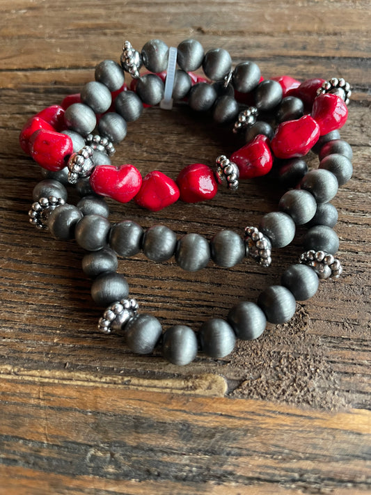 Bracelet Stack, Red