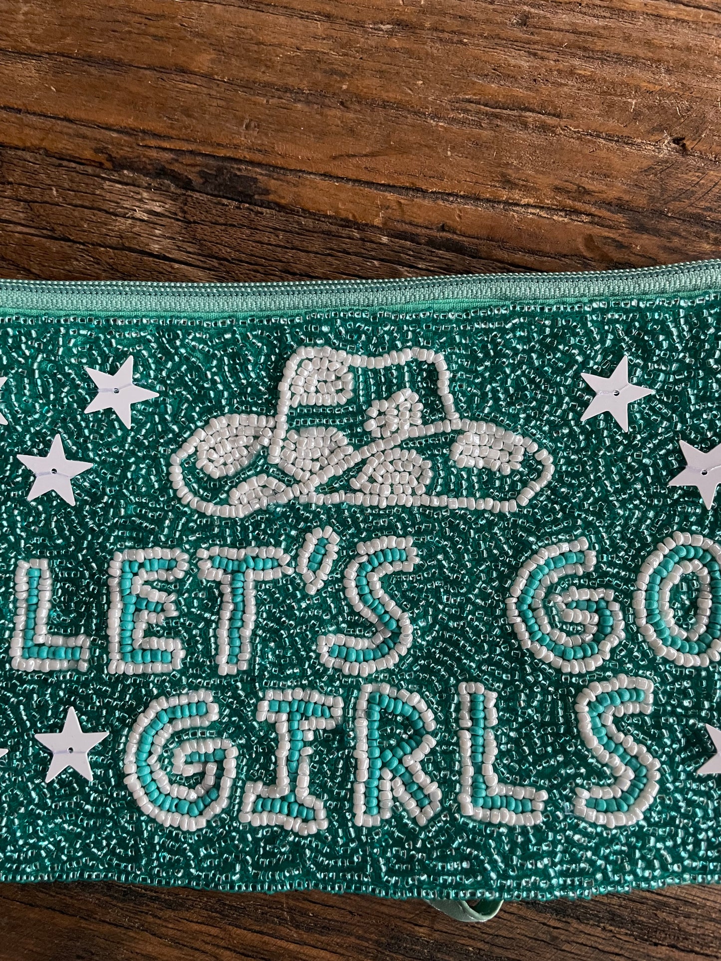 Let’s Go Girls  beaded purse, wallet, makeup bag