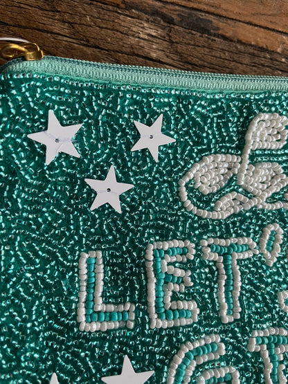 Let’s Go Girls  beaded purse, wallet, makeup bag