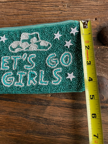 Let’s Go Girls  beaded purse, wallet, makeup bag