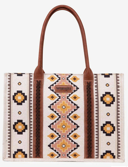 Wrangler Aztec pattern Dual sided print Canvas Tote