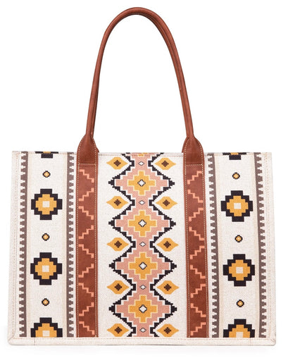 Wrangler Aztec pattern Dual sided print Canvas Tote
