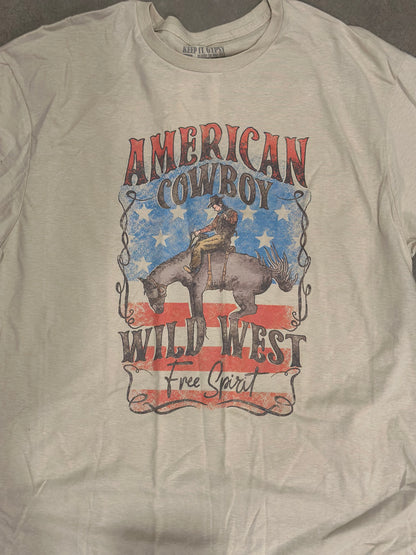 American Cowboy Wild West Graphic Tee Shirt