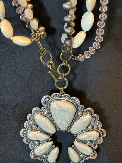 Squash Blossom Stacked Necklace